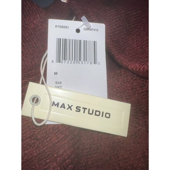 NWT Max Studio Pullover Crew Neck Sweater Garnet Long Sleeve Womens Size M - Picture 4 of 6